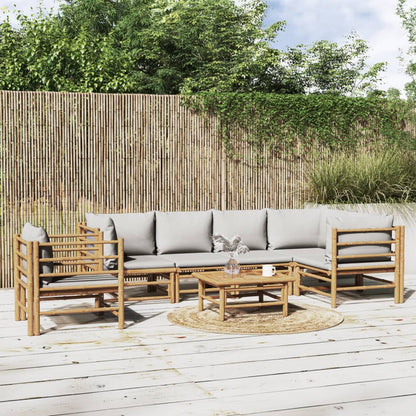 Set Salotto da Giardino 7pz con Cuscini Grigio Chiaro BambÃ¹