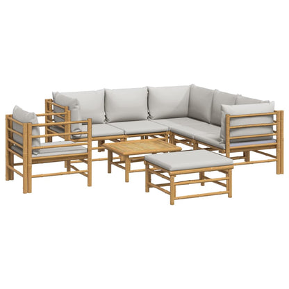 Set Salotto da Giardino 8pz con Cuscini Grigio Chiaro BambÃ¹