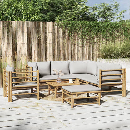 Set Salotto da Giardino 8pz con Cuscini Grigio Chiaro BambÃ¹