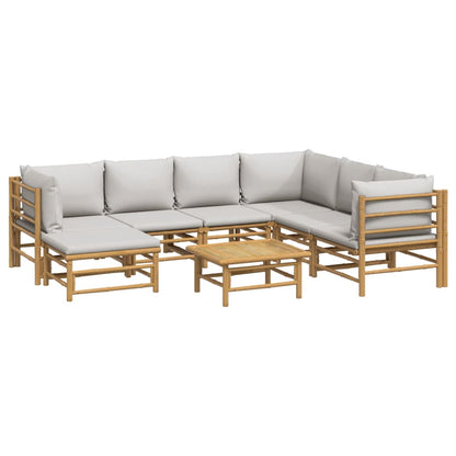 Set Salotto da Giardino 8pz con Cuscini Grigio Chiaro BambÃ¹