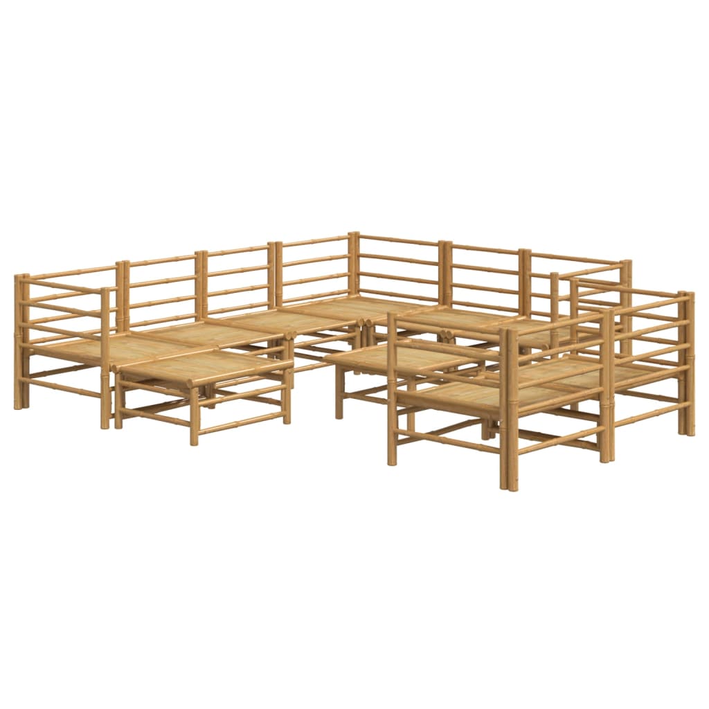 Set Salotto da Giardino 10pz con Cuscini Grigio Chiaro BambÃ¹