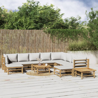 Set Salotto da Giardino 12pz con Cuscini Grigio Chiaro BambÃ¹