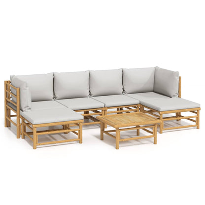 Set Salotto da Giardino 7pz con Cuscini Grigio Chiaro BambÃ¹