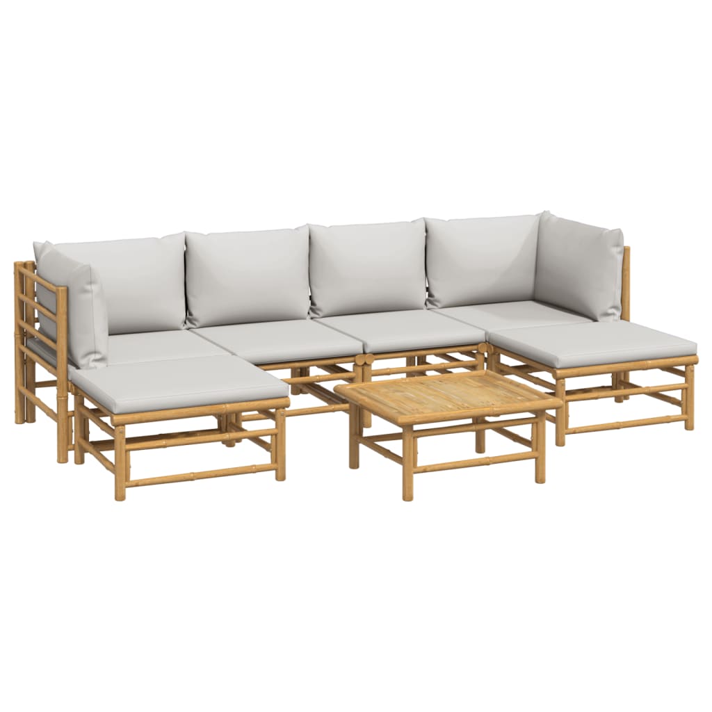 Set Salotto da Giardino 7pz con Cuscini Grigio Chiaro BambÃ¹