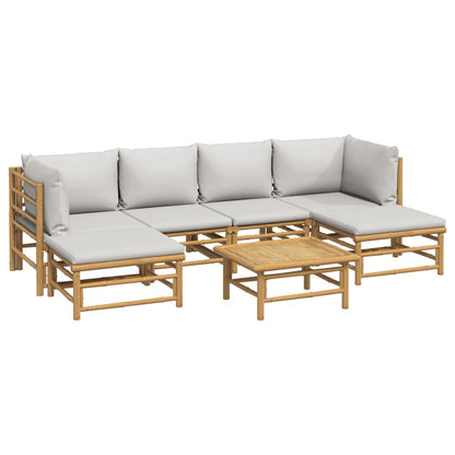 Set Salotto da Giardino 7pz con Cuscini Grigio Chiaro BambÃ¹