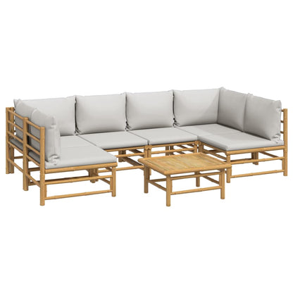 Set Salotto da Giardino 7pz con Cuscini Grigio Chiaro BambÃ¹