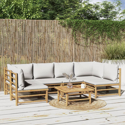 Set Salotto da Giardino 7pz con Cuscini Grigio Chiaro BambÃ¹