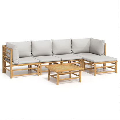 Set Salotto da Giardino 6pz con Cuscini Grigio Chiaro BambÃ¹