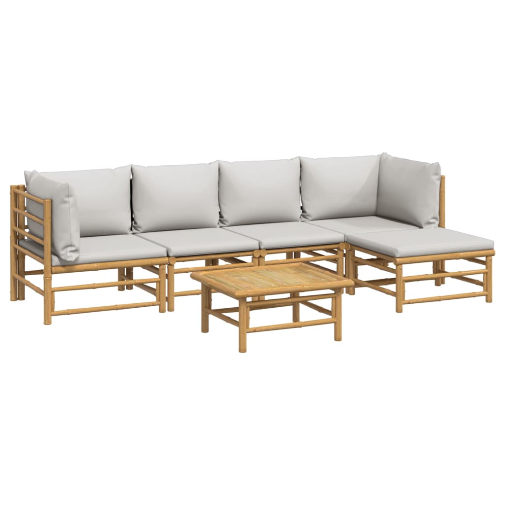 Set Salotto da Giardino 6pz con Cuscini Grigio Chiaro BambÃ¹