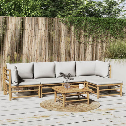 Set Salotto da Giardino 6pz con Cuscini Grigio Chiaro BambÃ¹