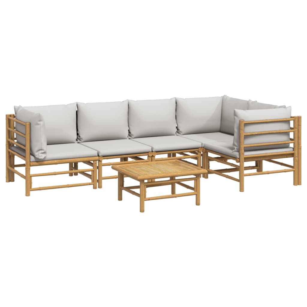 Set Salotto da Giardino 6pz con Cuscini Grigio Chiaro BambÃ¹