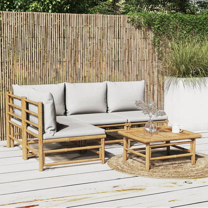 Set Salotto da Giardino 5pz con Cuscini Grigio Chiaro BambÃ¹