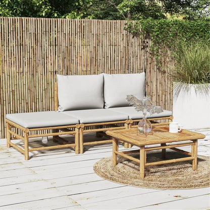 Set Salotto da Giardino 4pz con Cuscini Grigio Chiaro BambÃ¹
