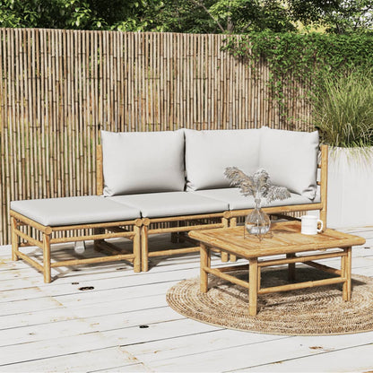 Set Salotto da Giardino 3pz con Cuscini Grigio Chiaro BambÃ¹