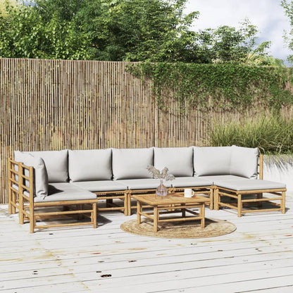 Set Salotto da Giardino 8pz con Cuscini Grigio Chiaro BambÃ¹