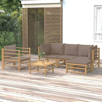 Set Salotto da Giardino 6pz con Cuscini Tortora BambÃƒÂ¹