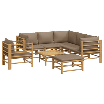 Set Salotto da Giardino 8pz con Cuscini Tortora BambÃƒÂ¹