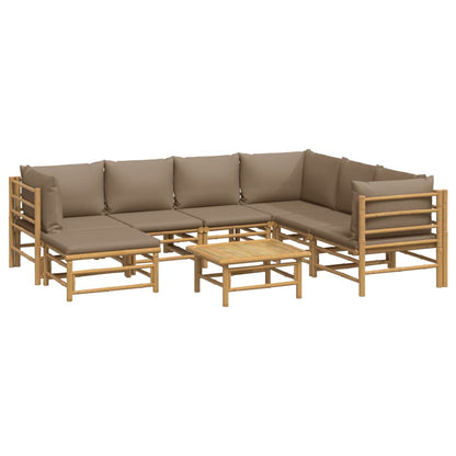 Set Salotto da Giardino 8pz con Cuscini Tortora BambÃƒÂ¹