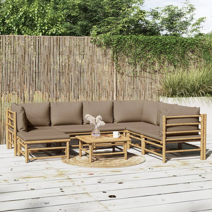 Set Salotto da Giardino 8pz con Cuscini Tortora BambÃƒÂ¹