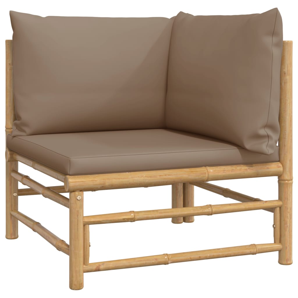 Set Salotto da Giardino 10pz con Cuscini Tortora BambÃƒÂ¹