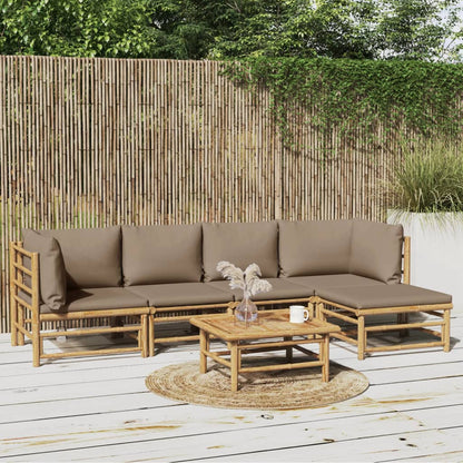 Set Salotto da Giardino 6pz con Cuscini Tortora BambÃƒÂ¹