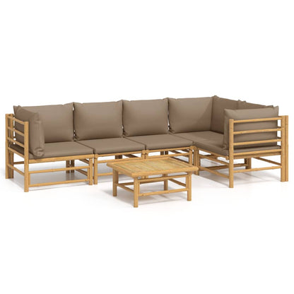 Set Salotto da Giardino 6pz con Cuscini Tortora BambÃƒÂ¹