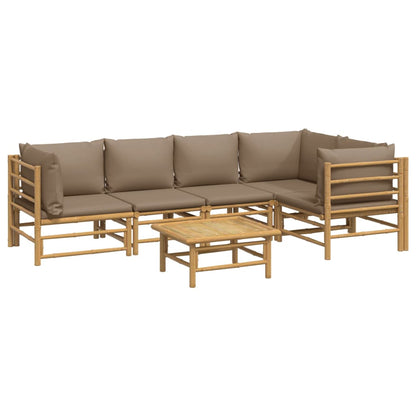 Set Salotto da Giardino 6pz con Cuscini Tortora BambÃƒÂ¹