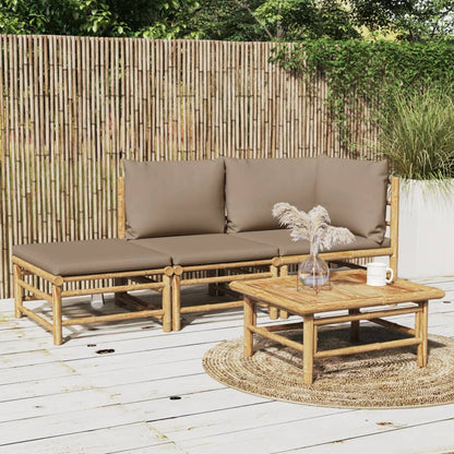 Set Salotto da Giardino 3pz con Cuscini Tortora BambÃƒÂ¹