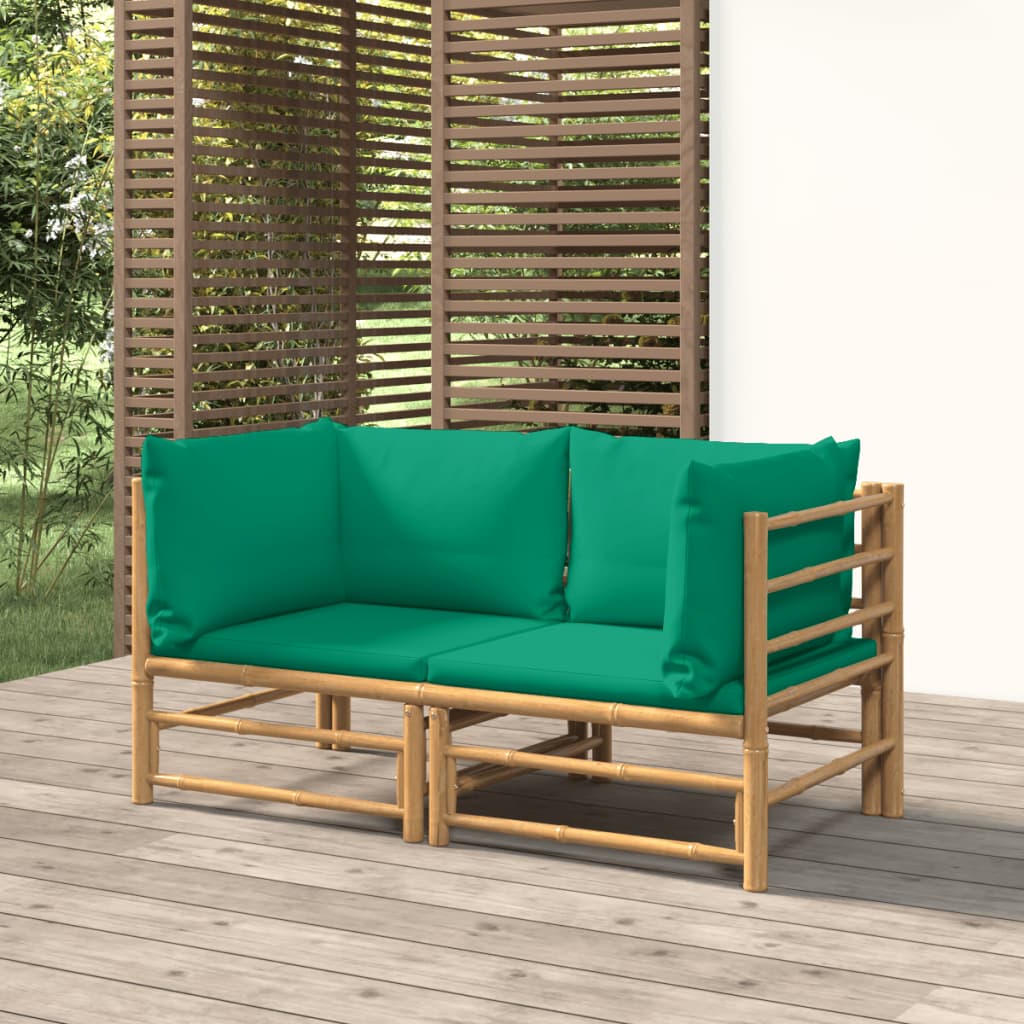 Divani Angolari da Giardino con Cuscini Verdi 2pz BambÃ¹