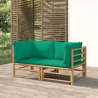 Divani Angolari da Giardino con Cuscini Verdi 2pz BambÃ¹