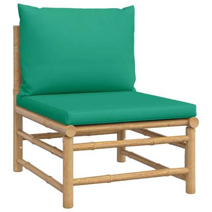 Set Salotto da Giardino 4pz con Cuscini Verdi BambÃ¹