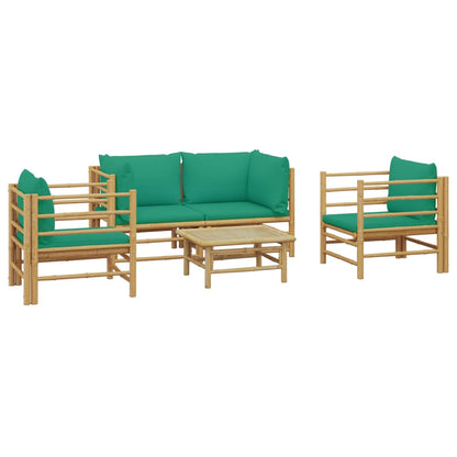 Set Salotto da Giardino 5pz con Cuscini Verdi BambÃƒÂ¹
