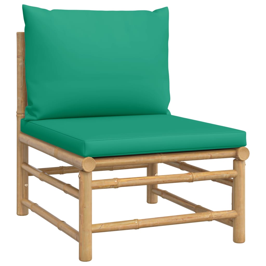 Set Salotto da Giardino 7pz con Cuscini Verdi BambÃƒÂ¹