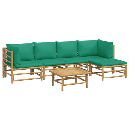 Set Salotto da Giardino 6pz con Cuscini Verdi BambÃƒÂ¹