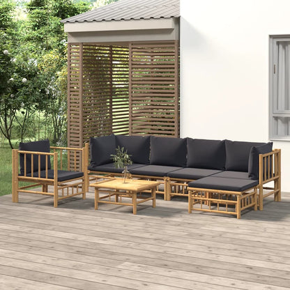 Set Salotto da Giardino 7pz con Cuscini Grigio Scuro BambÃƒÂ¹