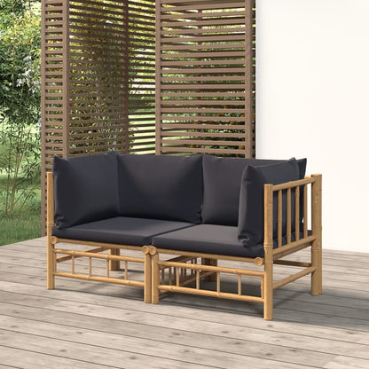 Divani Angolari da Giardino con Cuscini Grigio Scuro 2pz BambÃ¹