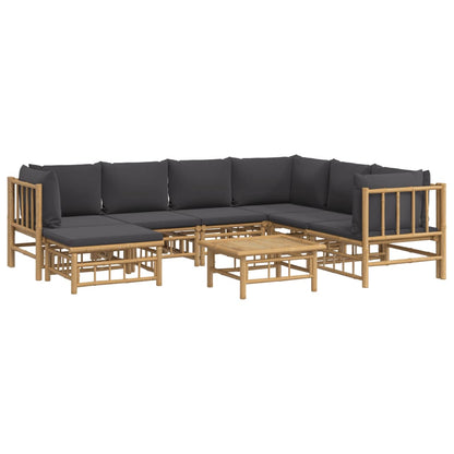 Set Salotto da Giardino 8pz con Cuscini Grigio Scuro BambÃƒÂ¹