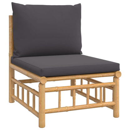 Set Salotto da Giardino 12pz con Cuscini Grigio Scuro BambÃƒÂ¹