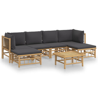 Set Salotto da Giardino 7pz con Cuscini Grigio Scuro BambÃƒÂ¹