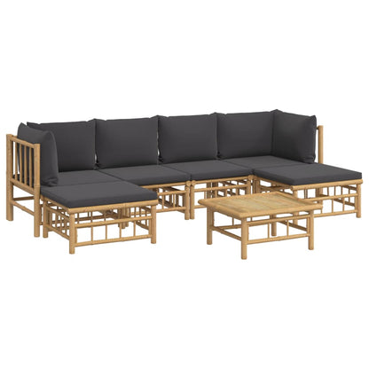 Set Salotto da Giardino 7pz con Cuscini Grigio Scuro BambÃƒÂ¹