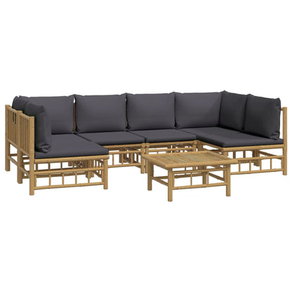 Set Salotto da Giardino 7pz con Cuscini Grigio Scuro BambÃƒÂ¹