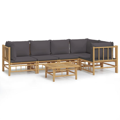 Set Salotto da Giardino 6pz con Cuscini Grigio Scuro BambÃƒÂ¹