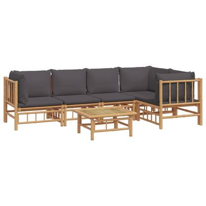 Set Salotto da Giardino 6pz con Cuscini Grigio Scuro BambÃƒÂ¹