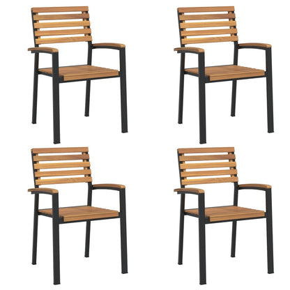 Set Pranzo da Giardino 5 pz Legno Massello di Acacia e Metallo