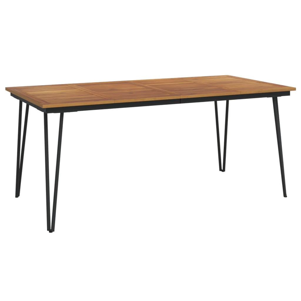 Set Pranzo da Giardino 5 pz Legno Massello di Acacia e Metallo