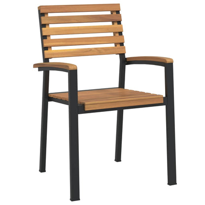 Sedie Giardino Impilabili 8 pz Legno Massello Acacia e Metallo