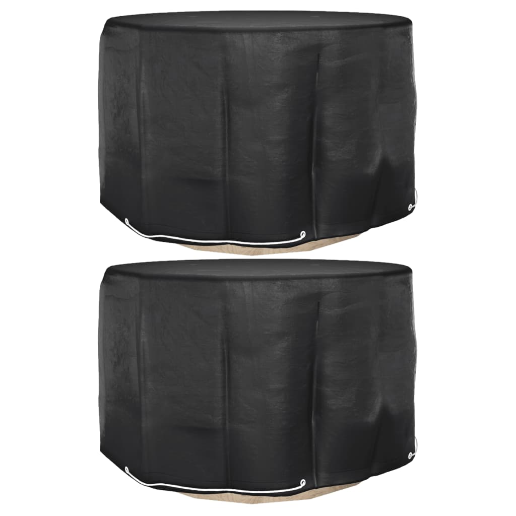 Coperture Mobili da Giardino 2pz 6 Occhielli Ã˜125x75 cm Rotonde