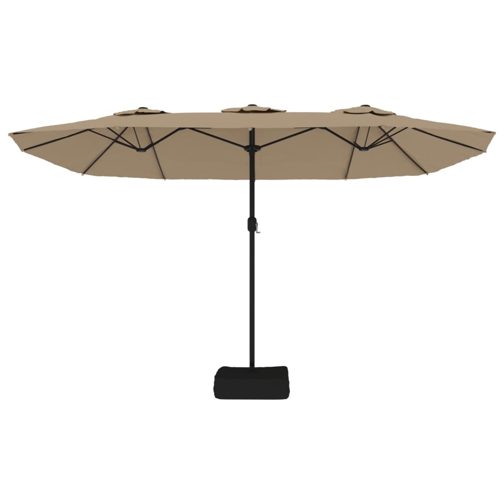 Ombrellone a Doppia Testa Tortora 449x245 cm