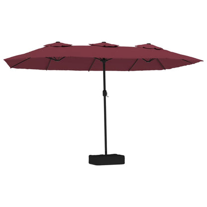Ombrellone da Giardino a Doppia Testa Rosso Bordeaux 449x245 cm