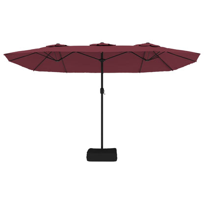 Ombrellone da Giardino a Doppia Testa Rosso Bordeaux 449x245 cm